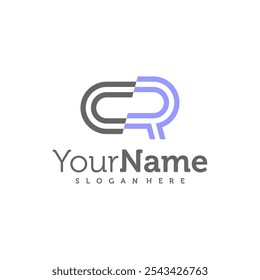 Modern letter CR logo design vector. Creative CR logo concepts template