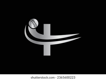 Modern I Letter with Cricket Sports Logo Template Design. For Cricket Club Symbol Vector Template