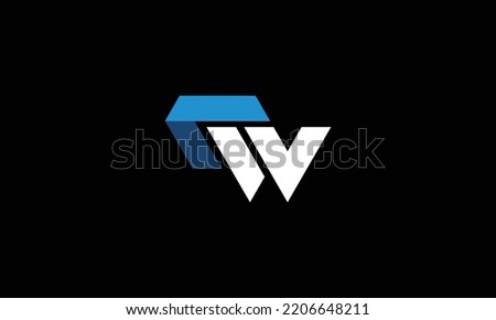  Modern letter CW logo design vector 