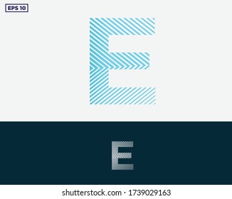 Letras modernas de ciberlogo E, vector de stock eps 10