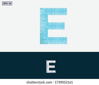 Modern letter cyber logo E, Stock Vector eps 10