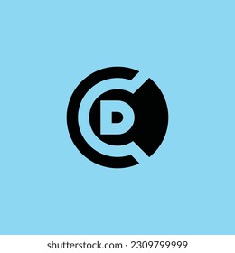logotipo moderno de letra D y C. logotipo de CD o CD
