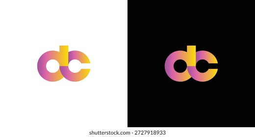 Logotipo moderno de la letra D C con los Colores del gradiente para la marca del Profesional