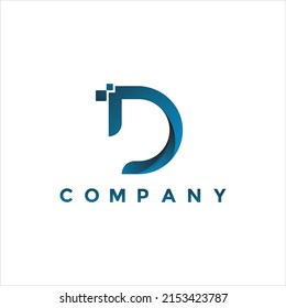 Modern letter D data logo illustration design