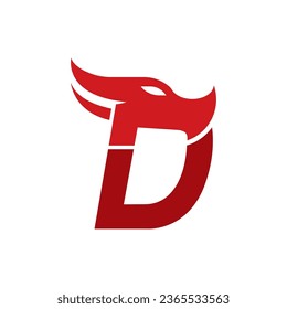 modern letter d and dragon logo