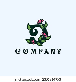 Modern letter D flower logo illustration design