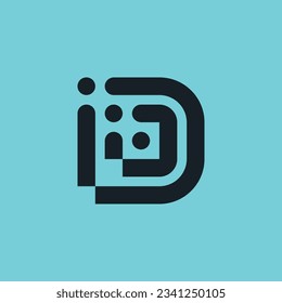 modern letter D human relation logo