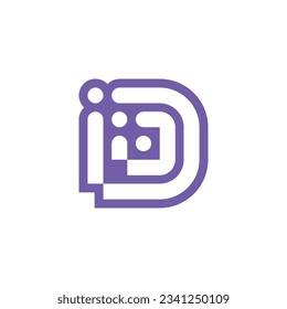 modern letter D human relation logo