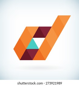 Modern letter D icon flat design element template. isolated.
