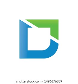 Modern Letter D Initial Cut Graphic Design