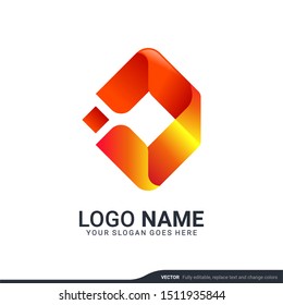 Modern letter D logo design. Editable logo design