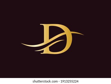 Modern letter D logo design Vector. Initial letter D logo design with creative, minimal and modern trendy