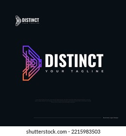 Modern Letter D Logo Design with Abstract Concept and Colorful Connected Lines. Great for Business, Technology and Communication Brand Logo