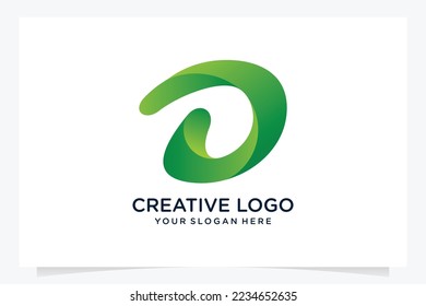 Modern letter d logo design template in gradient colors