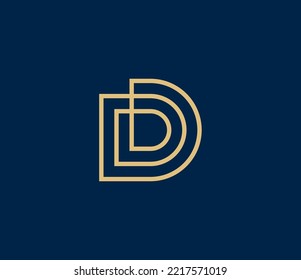 A modern letter D logo featuring a line art symbolizing professional and elegant qualities. Ideal for corporate, financial, luxury brands, or consulting firms. Vector illustration