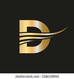 Modernes Letter D, D Logo Monogram Logotype Vektorvorlage kombiniert mit Luxus, Mode Business und Firmenidentität