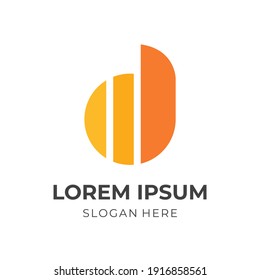 modern letter d logo vector flat yellow and orange color style