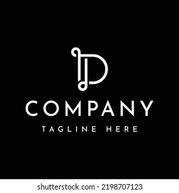 modern letter D monogram with overlapping line logo design