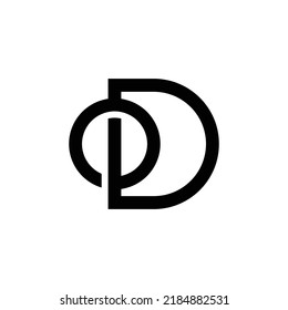 Letra D moderna con diseño de logotipo vectorial de línea superpuesta