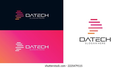 Moderne Logo-Design-Technologie für Letter d Tech - digitale Vorlagengrafik
