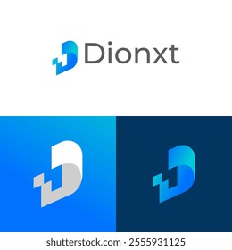 Modern Letter D Technology Company Logo Design Template