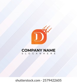 Modern Letter D technology Logo Design, D letter logo design