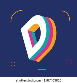 Modern letter D vector illustration.