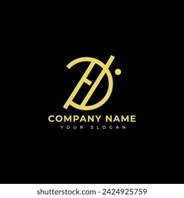 Plantilla de diseño vectorial de logotipo de letra dh moderna