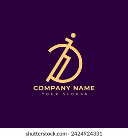 Modern Letter di logo vector design template