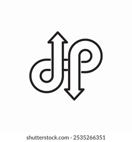 modern letter DP icon sign vector