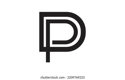 modern letter DP monogram logo design Pro Vector