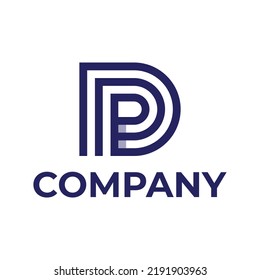 letra moderna Diseño del logotipo del vector monograma DP