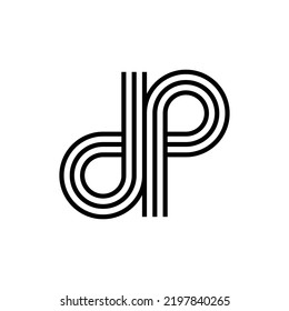 modern letter DP or PD monogram vector logo design