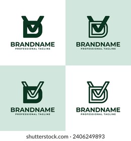 Modern Letter DV Monogram Logo Set, suitable for business with DV or VD initials