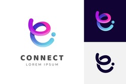 Abstrakte E-Logo-Vorlage Mit Modernem Buchstaben, Bunt, Buchstabe E-Logo Für Das Design Des Technologiezeichens
