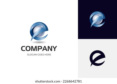 abstrakte E-Logo-Vorlage mit kombiniertem Buchstaben e-Logo für die Technologie-Markenidentitätsmarke Design