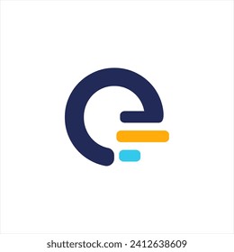 modern letter E abstract logo template, colorful, letter e logo for technology brand identity symbol mark design