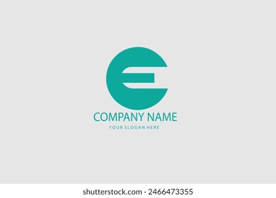 modern letter E abstract logo template, colorful, letter e logo for technology brand identity symbol mark design