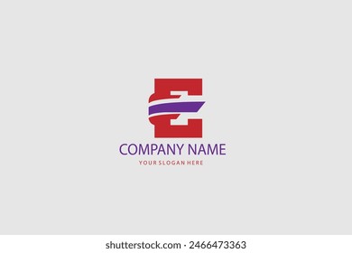 modern letter E abstract logo template, colorful, letter e logo for technology brand identity symbol mark design