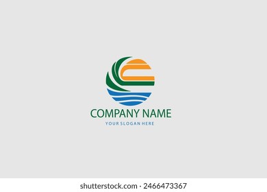 modern letter E abstract logo template, colorful, letter e logo for technology brand identity symbol mark design