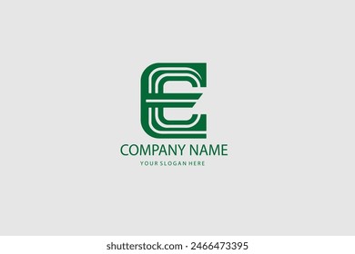 modern letter E abstract logo template, colorful, letter e logo for technology brand identity symbol mark design