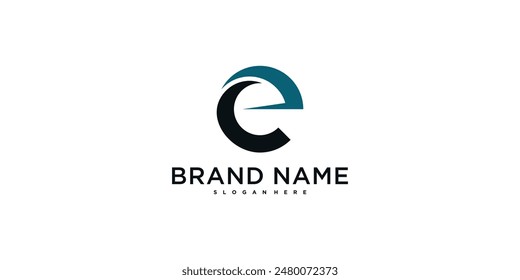 Modern letter E abstract logo design. Preamium Vector