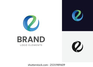 modern letter e abstract logo creative, colorful, letter e logo for earth symbol, technology brand identity symbol mark design