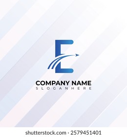 Modern Letter  E airplane logo Design, E logo design