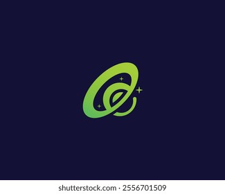 Modern letter e astronut space logo