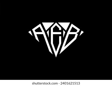 Moderner Buchstabe A E B Logo in Diamantform und Anfangsbuchstaben A E B Logo, Vektorvorlage.