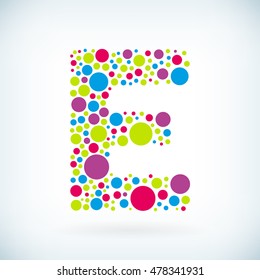 Modern letter E circle stroke colorful symbol icon. Vector editable design for print.