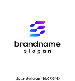 modern letter E colorful logo design vector