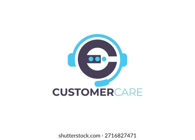 Modern Letter E Customer Care Service Logo Design