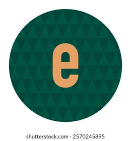 Modern letter e with a dark green geometric triangle pattern, designed for minimalistic and professional branding projects